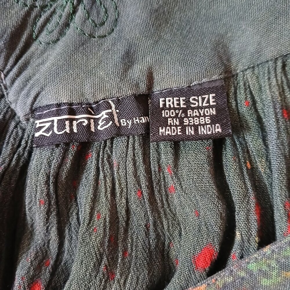 Zuriet by Hans dark green sleeveless rayon swing top free size - Picture 5 of 5